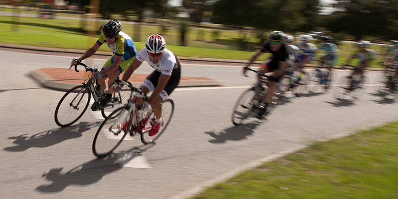 Daniel and Pete leading the A grade chase group