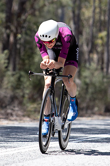 rider on time trial bike